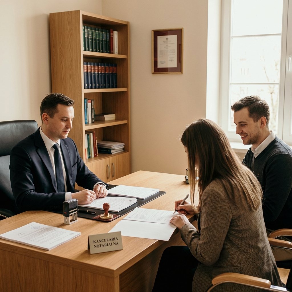 Podpisywanie umowy u notariusza